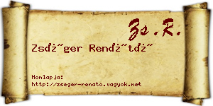 Zséger Renátó névjegykártya